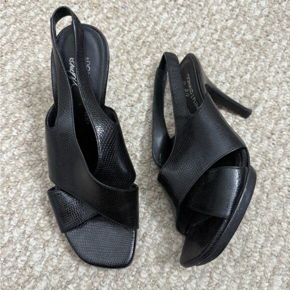 Donald J. Pliner Black Strappy Sandals heels size 6.5 - Picture 1 of 10